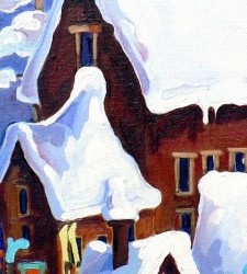 Snowy Village | Price:  $300 | 8x24
