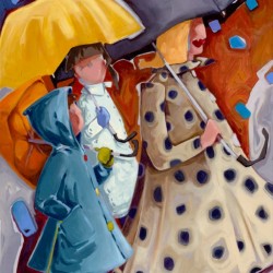 Polka dots & Umbrella | Price: $ 3500 | 24x36